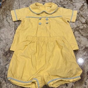 Little English Yellow top and bottom with Blue Accents